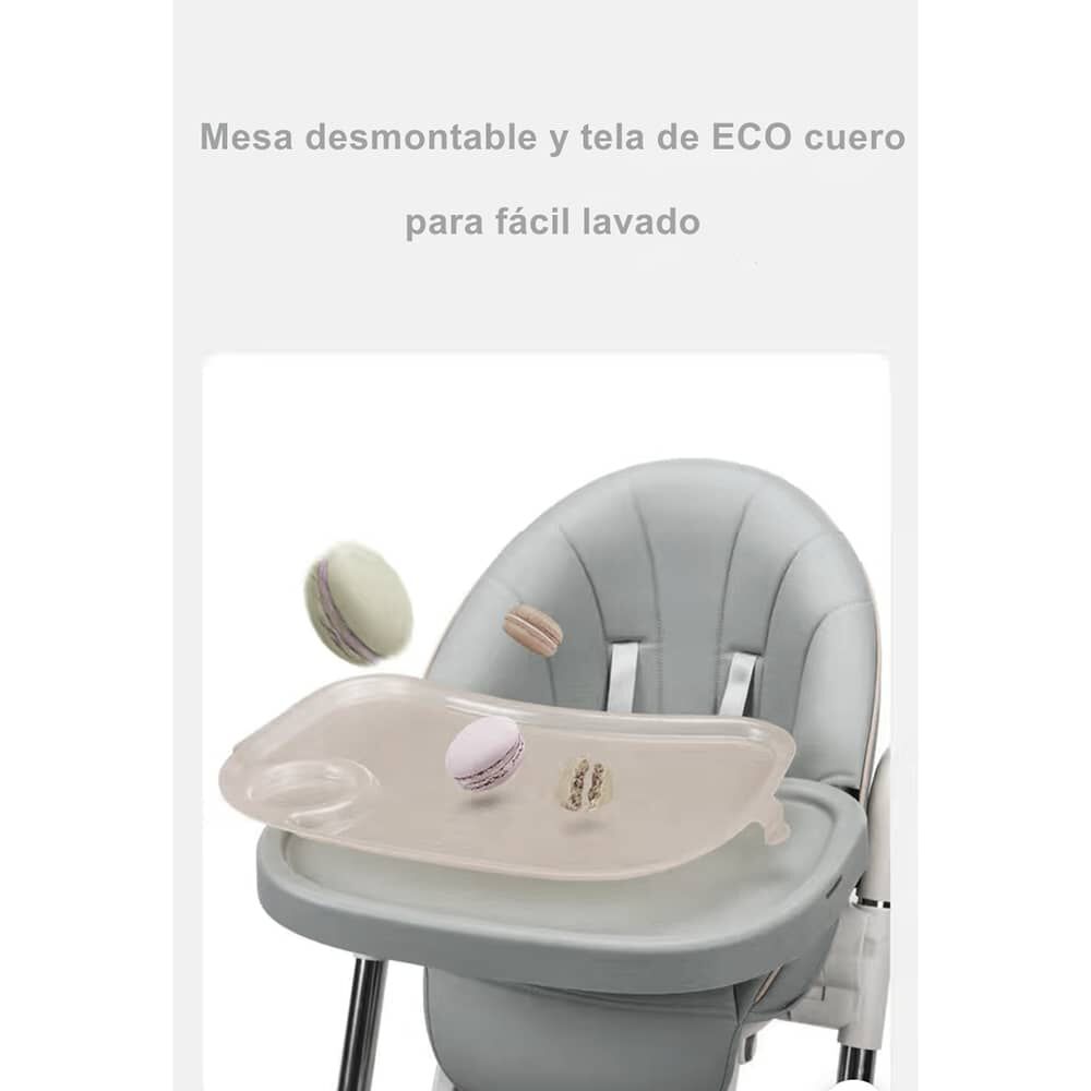 Silla De Comer Lubabycas Plegable Con Ruedas Gris image number 1.0