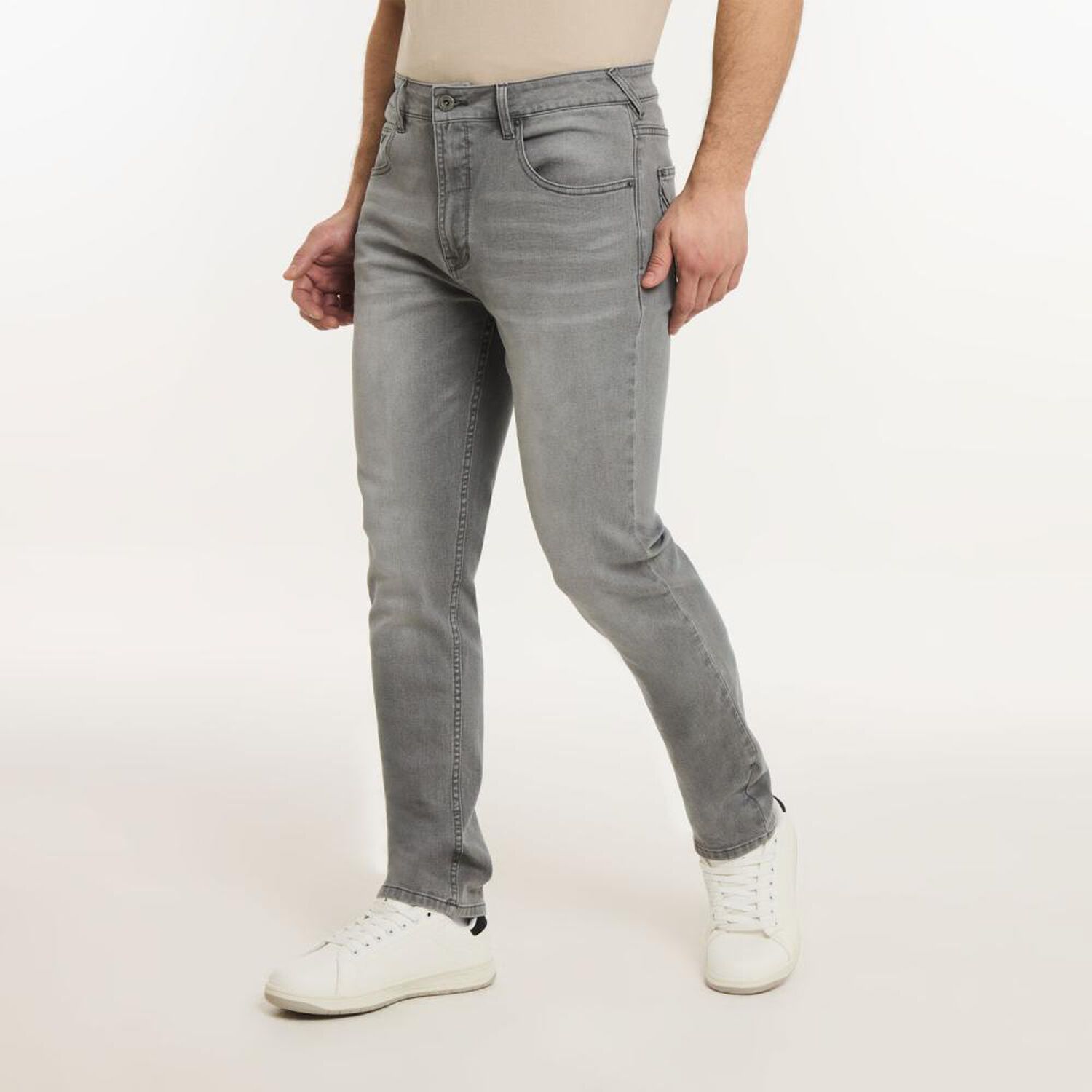 Jeans Tiro Medio Slim Hombre Az Black image number 2.0