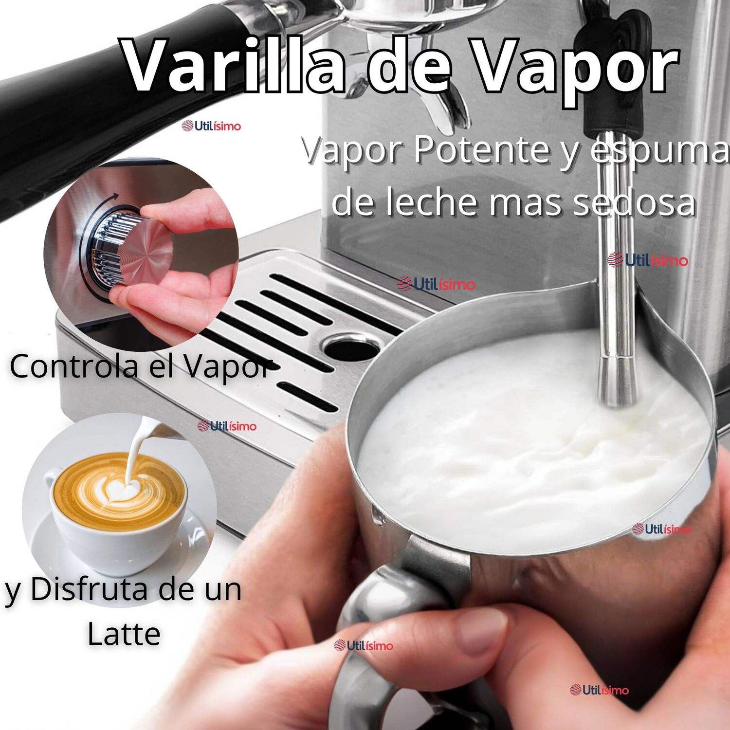 M&aacute;quina Caf&eacute; Espresso Capuccino Espumador De Leche Antigoteo 1.5 Litros image number 7.0