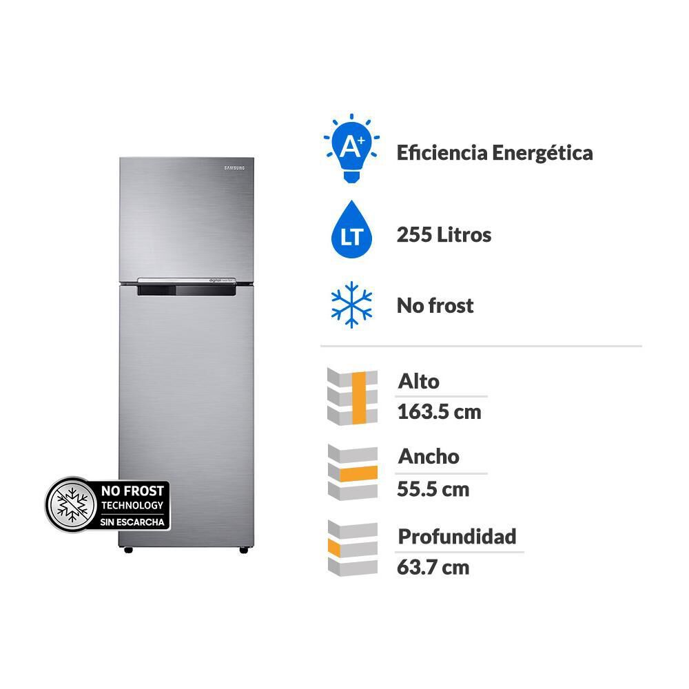 Refrigerador Top Freezer Samsung RT25FARADS8/ZS / No Frost / 255 Litros / A+ image number 1.0