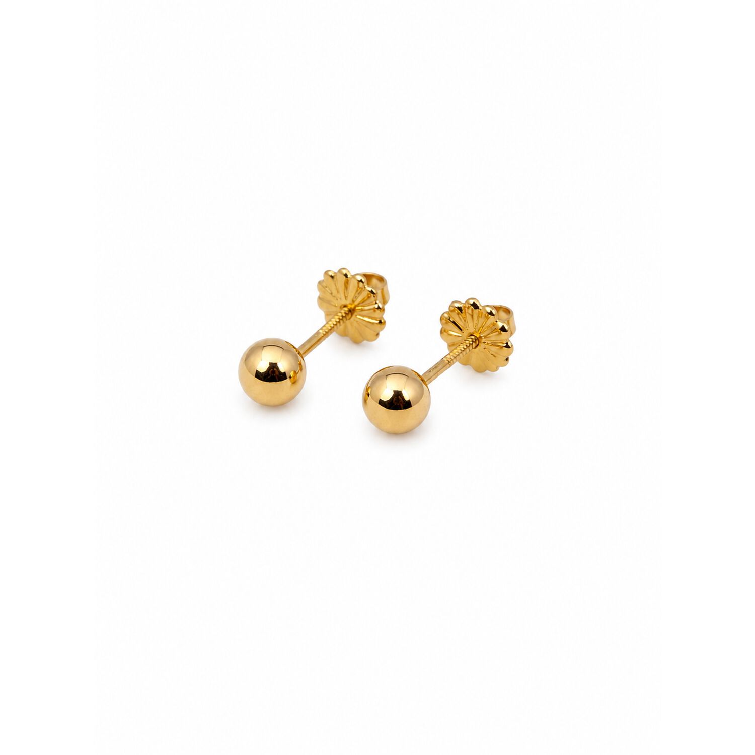 Aros Bolita 5mm N3 Oro18k 0.65gr Ni&ntilde;a Juvenil Hipoalerg&eacute;nico Dorado image number 1.0