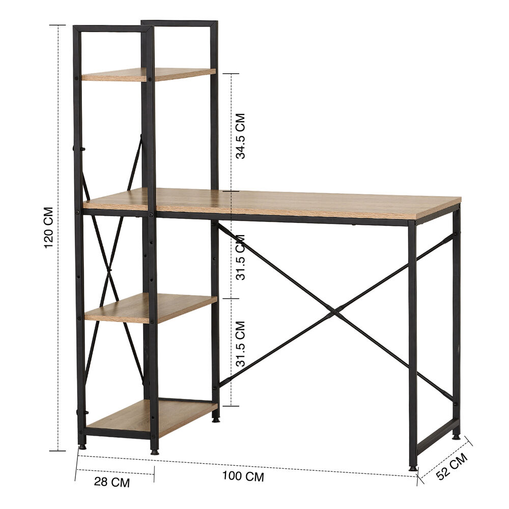 Escritorio Industrial Iron Con Repisas 120x100x52 Cm image number 2.0