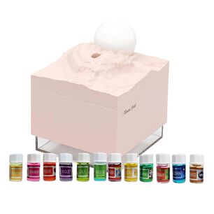 Pack Humidificador Dise&ntilde;o Luna Rosa + 12 Esencias Aromaticas