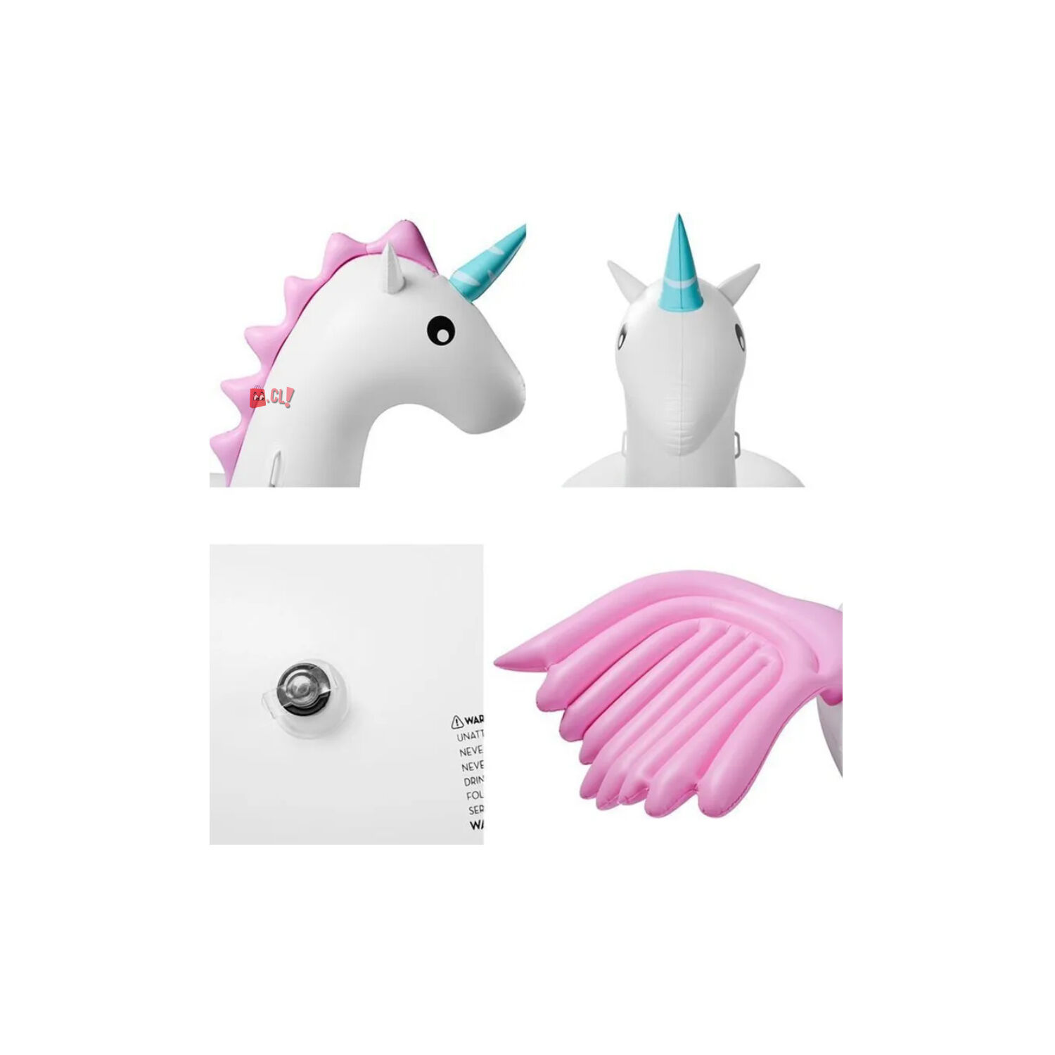 Flotador Unicornio Con Alas Inflable 240cms - Ps image number 2.0