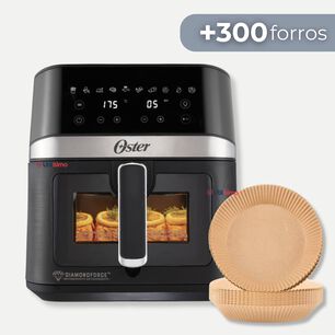 Oster Freidora De Aire Digital, Recubrimiento Oster Diamondforce, 6l De Capacidad, 10 Programas Autom&aacute;ticos, Ckstaf60wddf + 300 Forros Desechables Pa