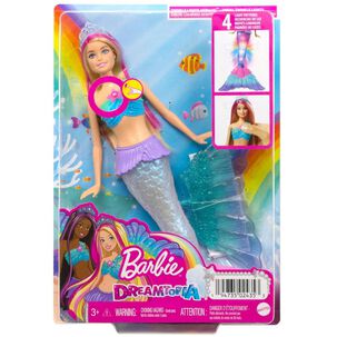Muñeca Barbie Sirena Luces Brillantes