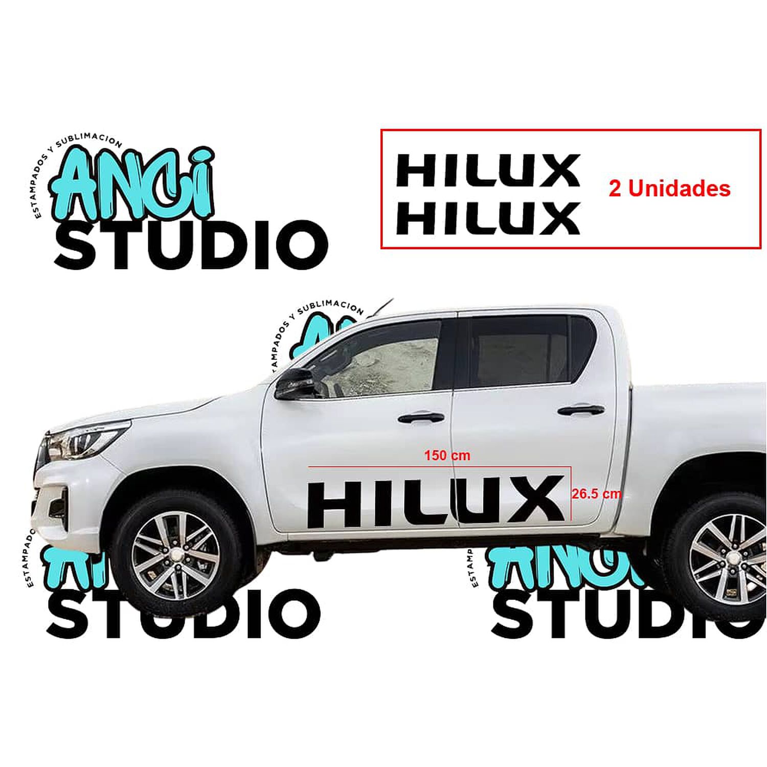 Stickers Vinilo Adhesivo Laterales Carrocer&iacute;a Toyota Hilux image number 2.0