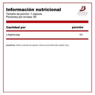 L-arginine Maximum Strength 850 Mg 90 C&aacute;psulas