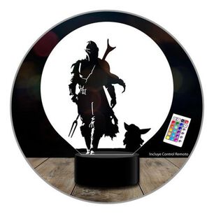Lampara 3d Manda3 Baby Yoda Star C/remoto 16 Color