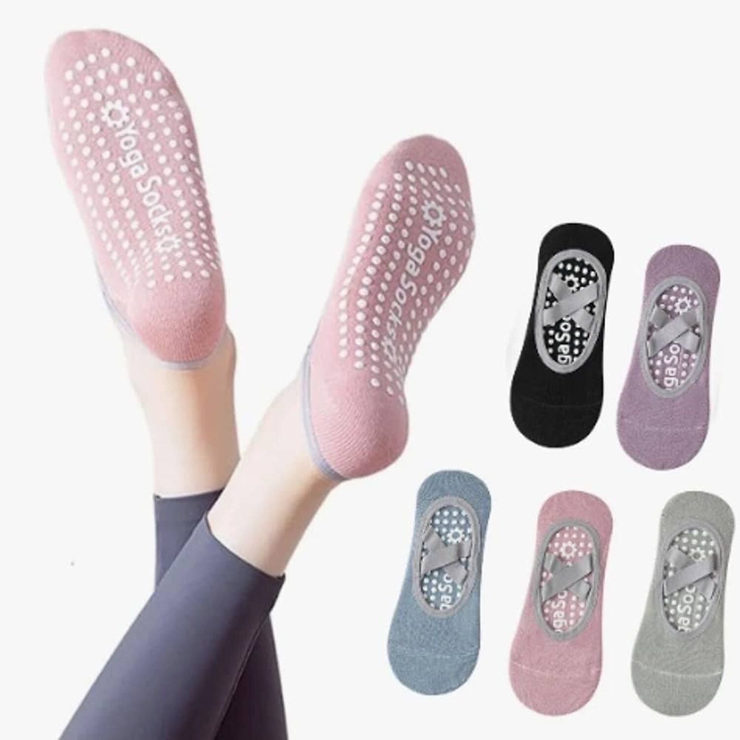 Calcetines Antideslizantes Yoga Pilates Set 5 Pares image number 0.0