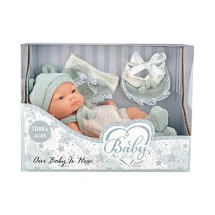 Juguete Muñeca Realista 30cm Silicona Vestido Azul Infantil