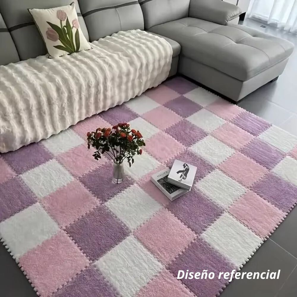 Pack 6 Alfombras Rompecabezas Felpa Shaggy 30x30 Cm Armables image number 6.0