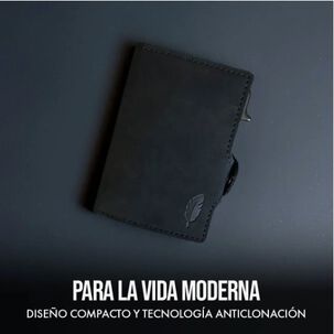 Billetera De Cuero Con Tarjetero Azul