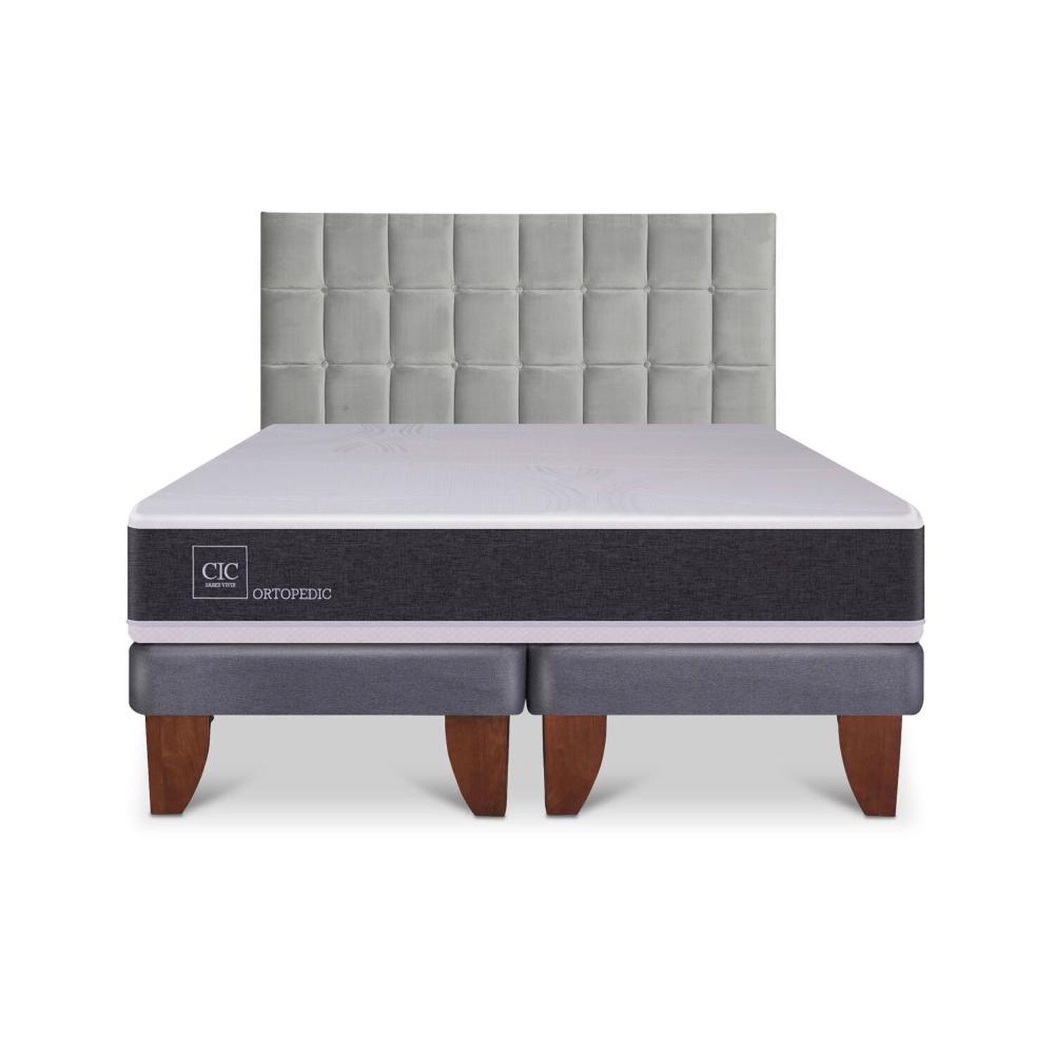 Cama Europea Cic New Ortopedic / 2 Plazas / Base Dividida + Respaldo image number 0.0