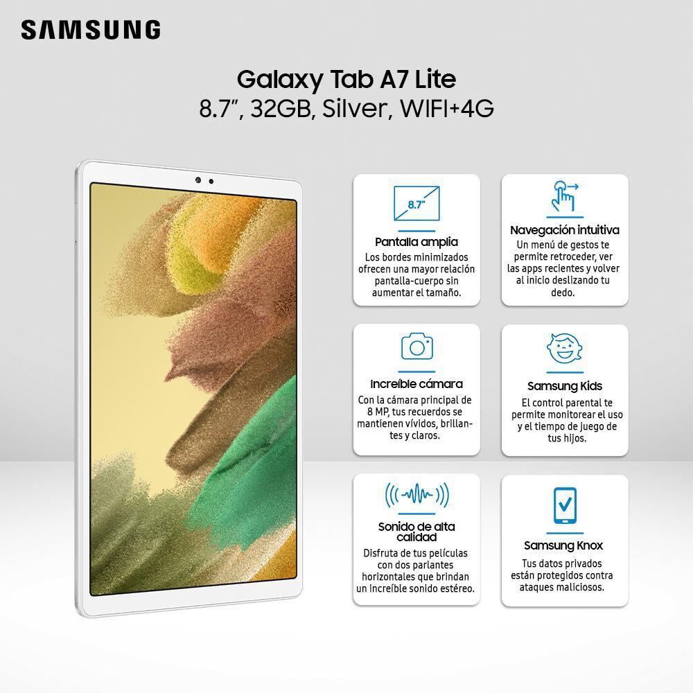 Tablet 8.7" Samsung Galaxy Tab A7 Lite / 3 GB RAM / 32 GB / 4G LTE image number 12.0