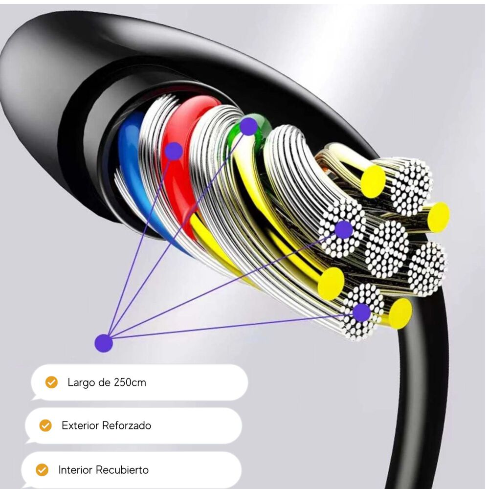 Cable De Datos Usb-c A Usb-a Multiplataformas 2.5 Metros 3a image number 8.0