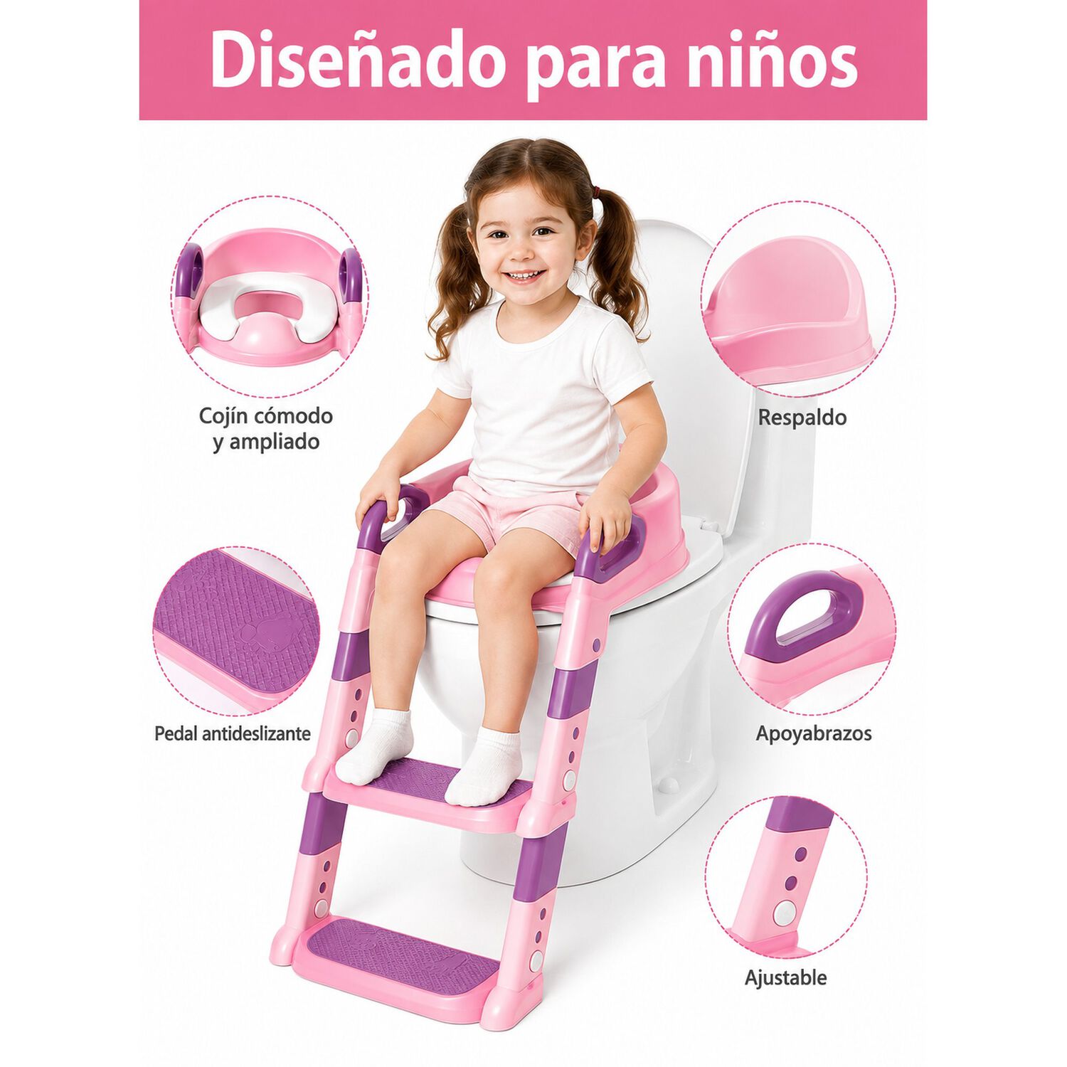 Asiento Adaptador Wc Con Escalera Para Ni&ntilde;os image number 6.0