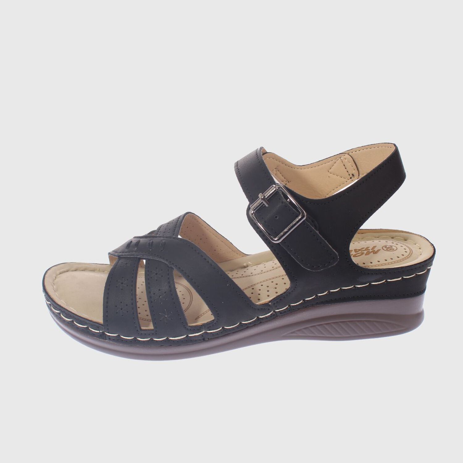 Sandalia Confort Negro Modelo Italiano Art. 5ask76604black image number 1.0