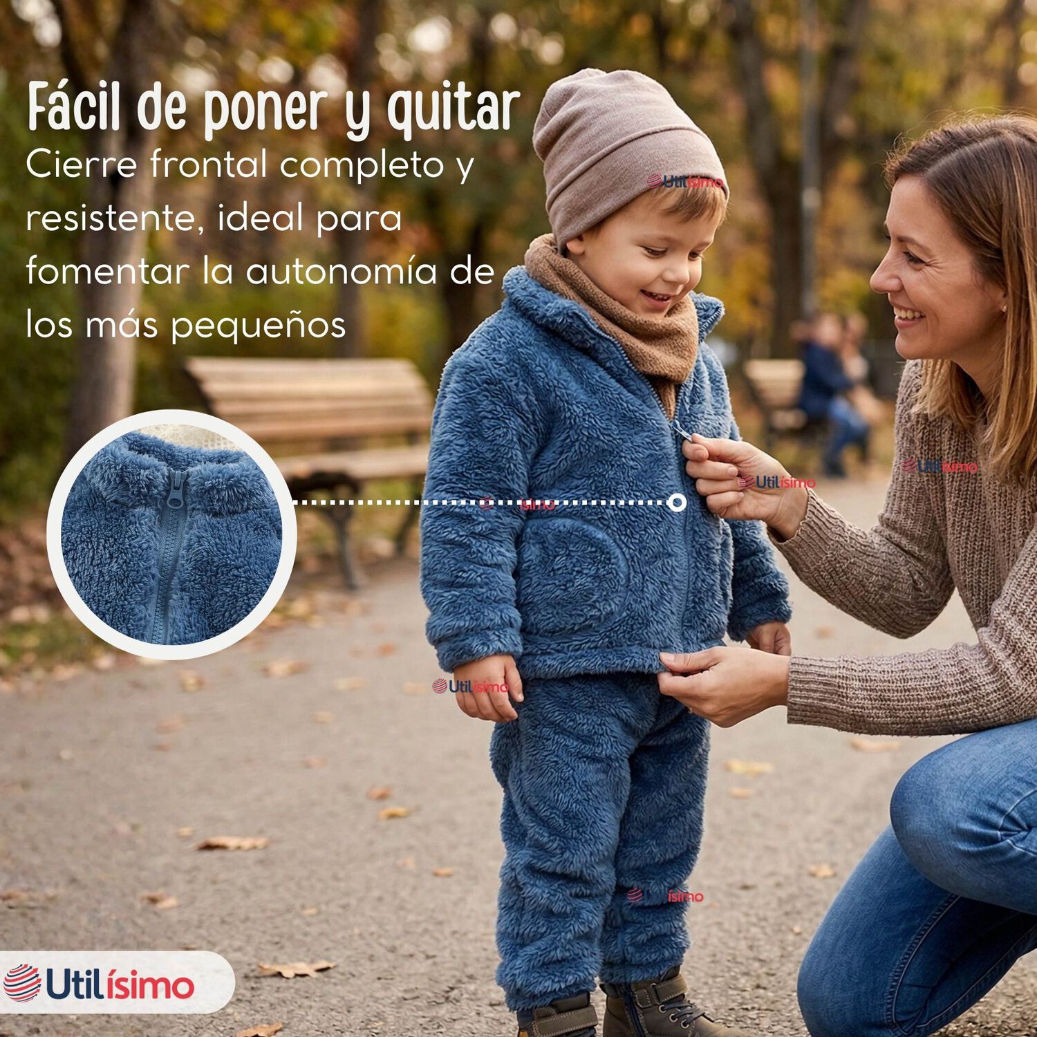 Conjunto 2 Piezas Buzo Poler&oacute;n Pantal&oacute;n Bebe Ni&ntilde;o Poli&eacute;ster Blue image number 7.0