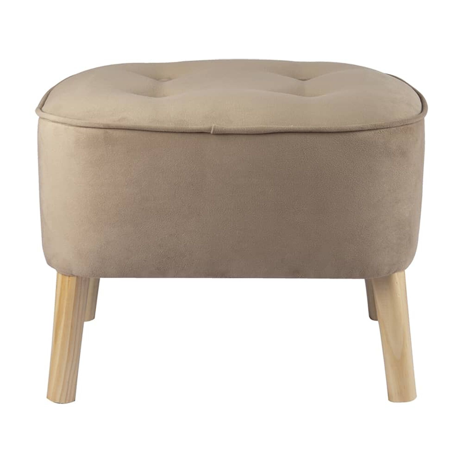 Pouf M&aacute;xima Beige Felpa 55x45x45 Cm M&aacute;xima Design image number 0.0