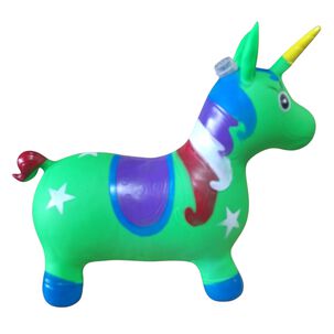 Unicornio Saltarín Inflable Con Sonido Verde