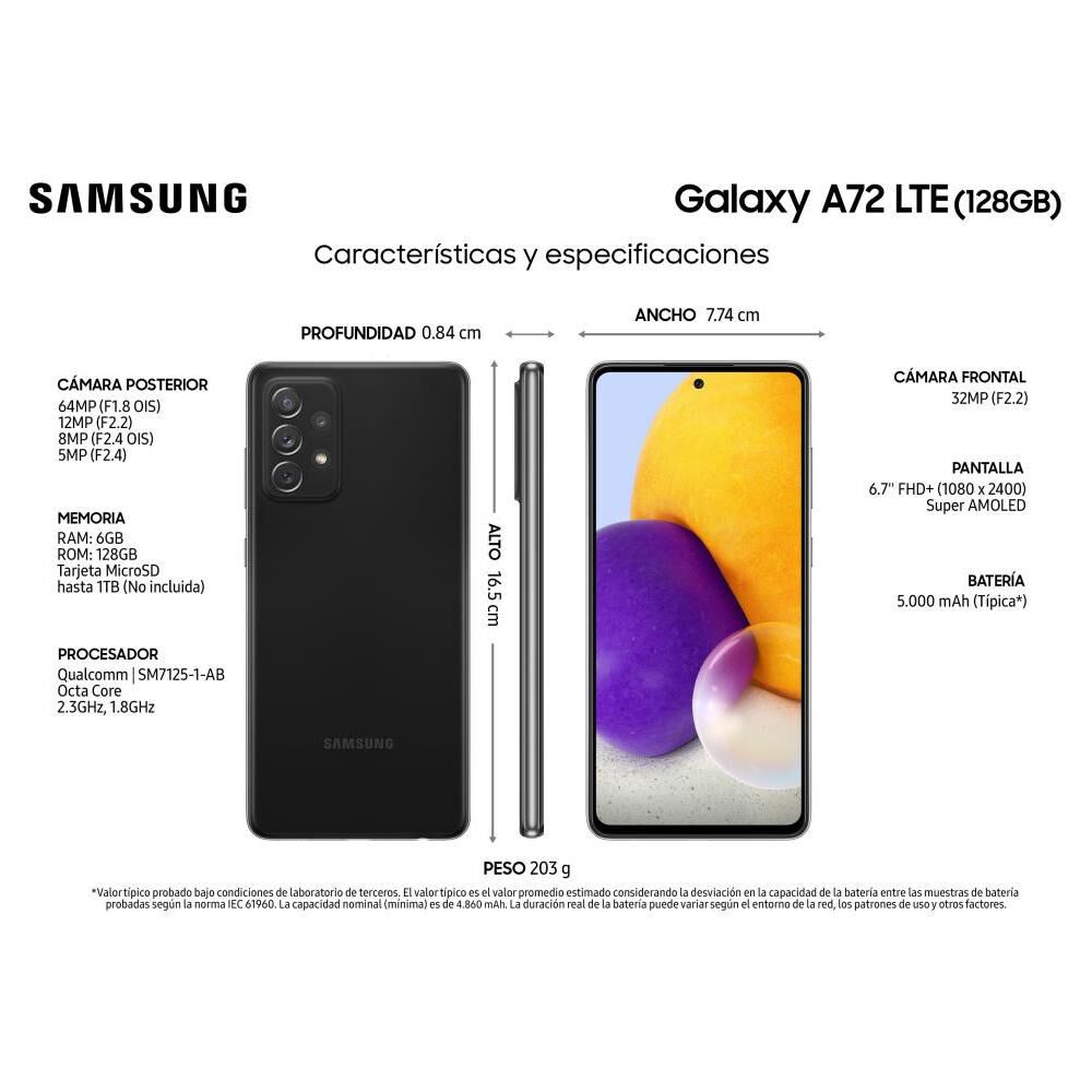 Smartphone Samsung Galaxy A72 / 128 GB / Liberado image number 2.0