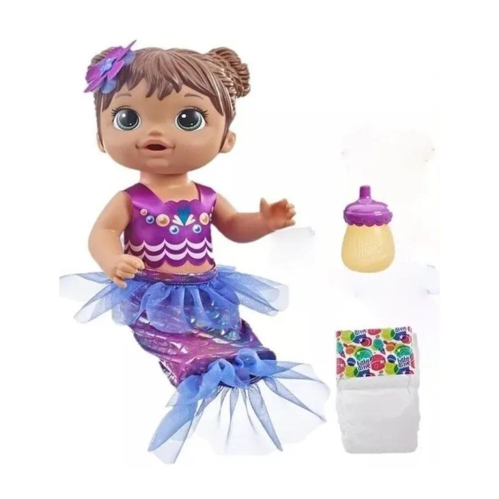 Juguete Muñeca Sirena Castaña Infantil Baby Alive Hasbro image number 0.0