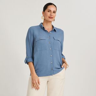 Blusa Manga Larga Cuello Camisero Mujer Lorenzo Di Pontti