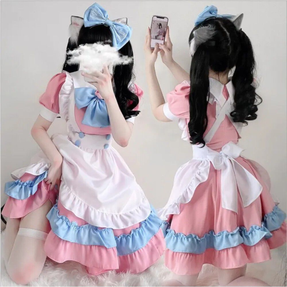 Disfraz Maid Rosado Cosplay Kawaii image number 4.0