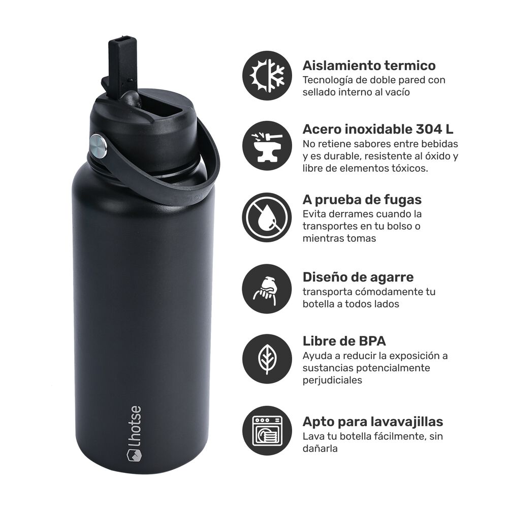 Botella Térmica Insulada Lhotse Hydro 960ml Negro image number 1.0