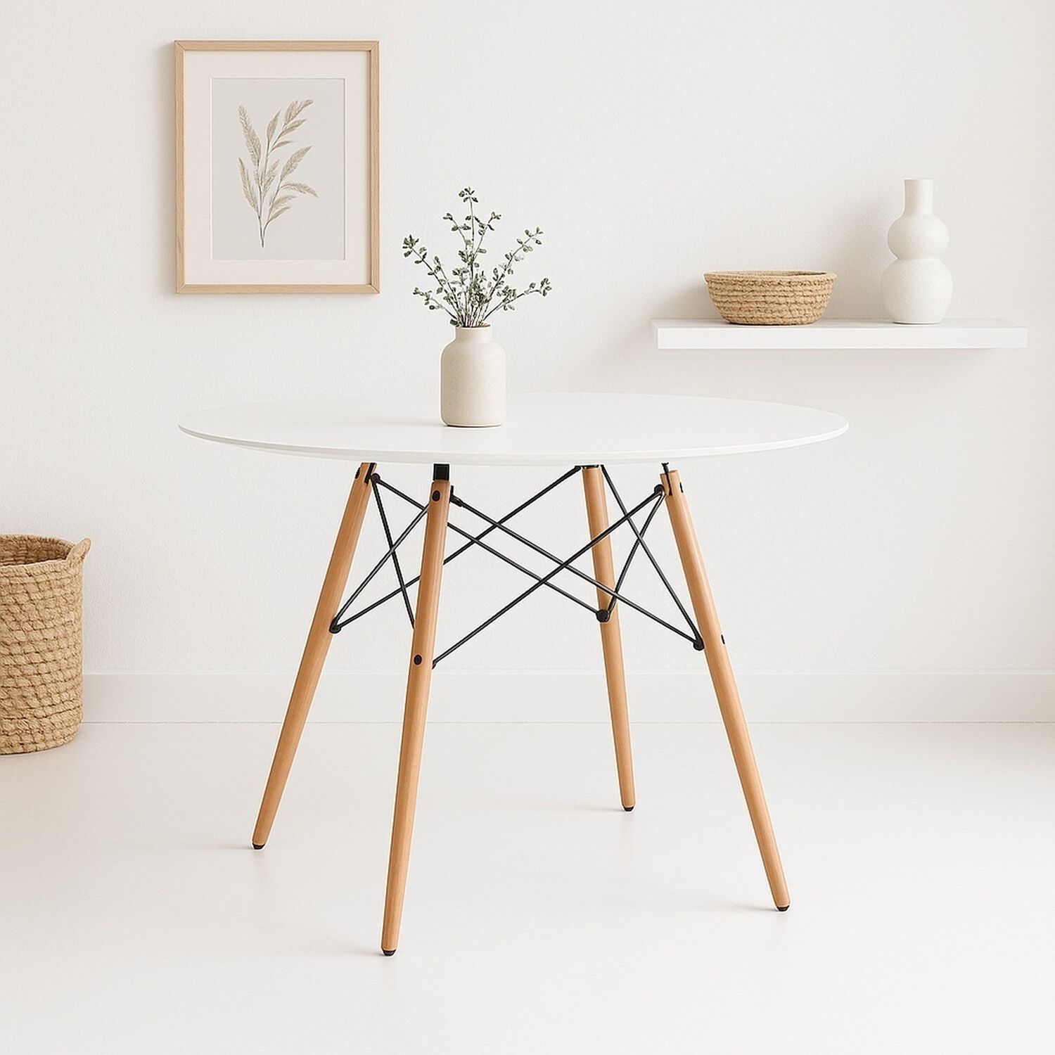 Mesa De Comedor Eames 80cm Redonda - Blanca image number 1.0