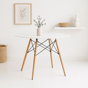 Mesa De Comedor Eames 80cm Redonda - Blanca