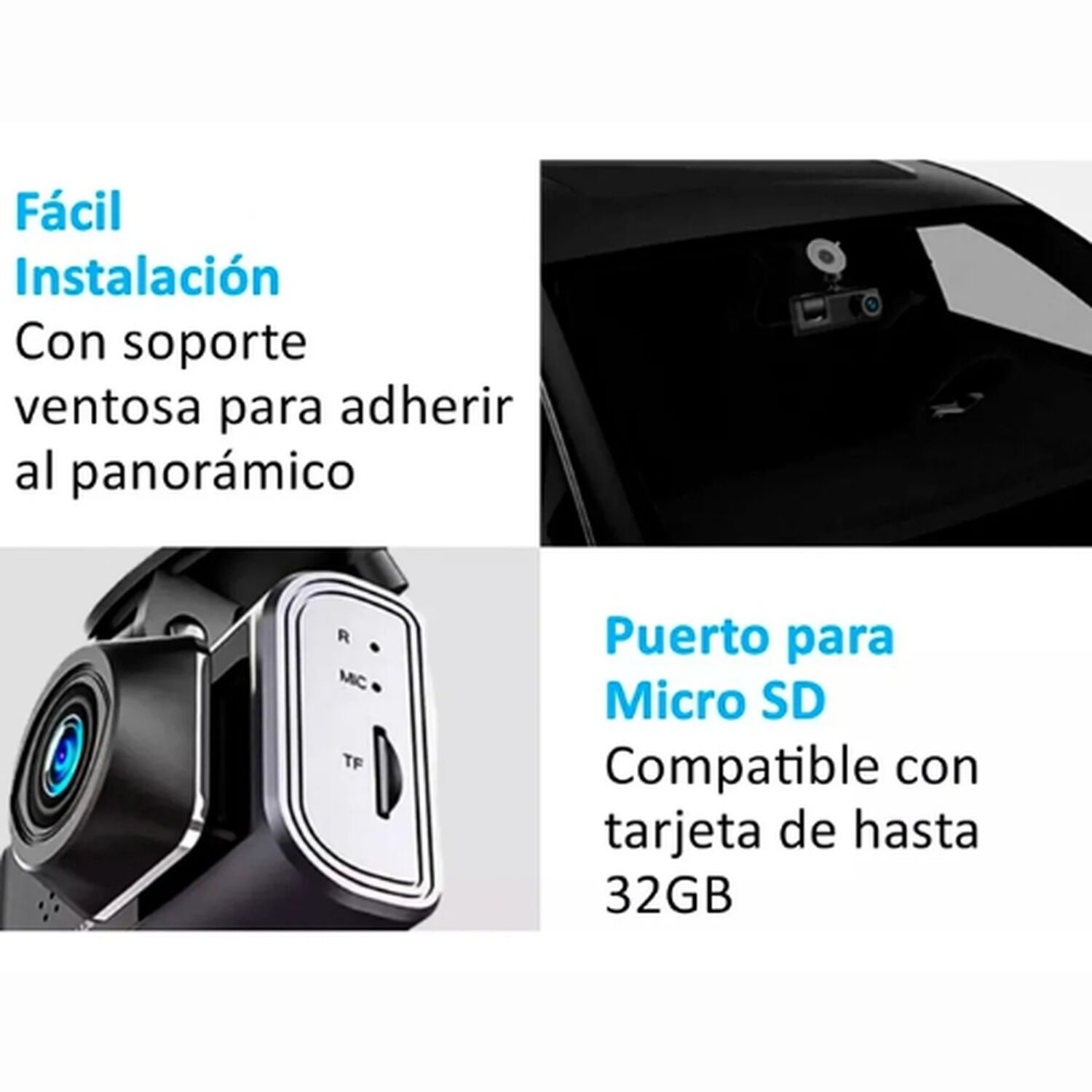 C&aacute;maras Para Autos Frontal Y Tablero 2 En 1 Hd 1080p image number 3.0