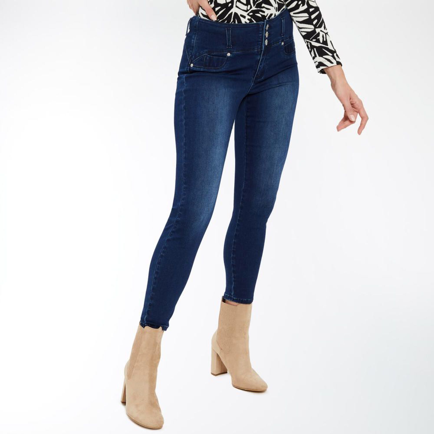 Jeans Tiro Medio Sculpture Push Up Mujer Kimera image number 2.0