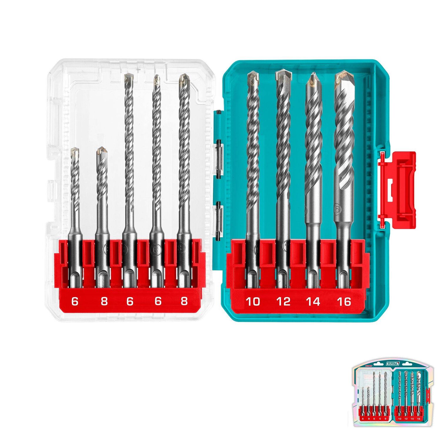 Juego Brocas 9 Piezas Para Rotormartillo Sds-plus Total image number 0.0