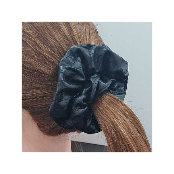 Coleta Para Cabello Mediana Ecocuero Negro