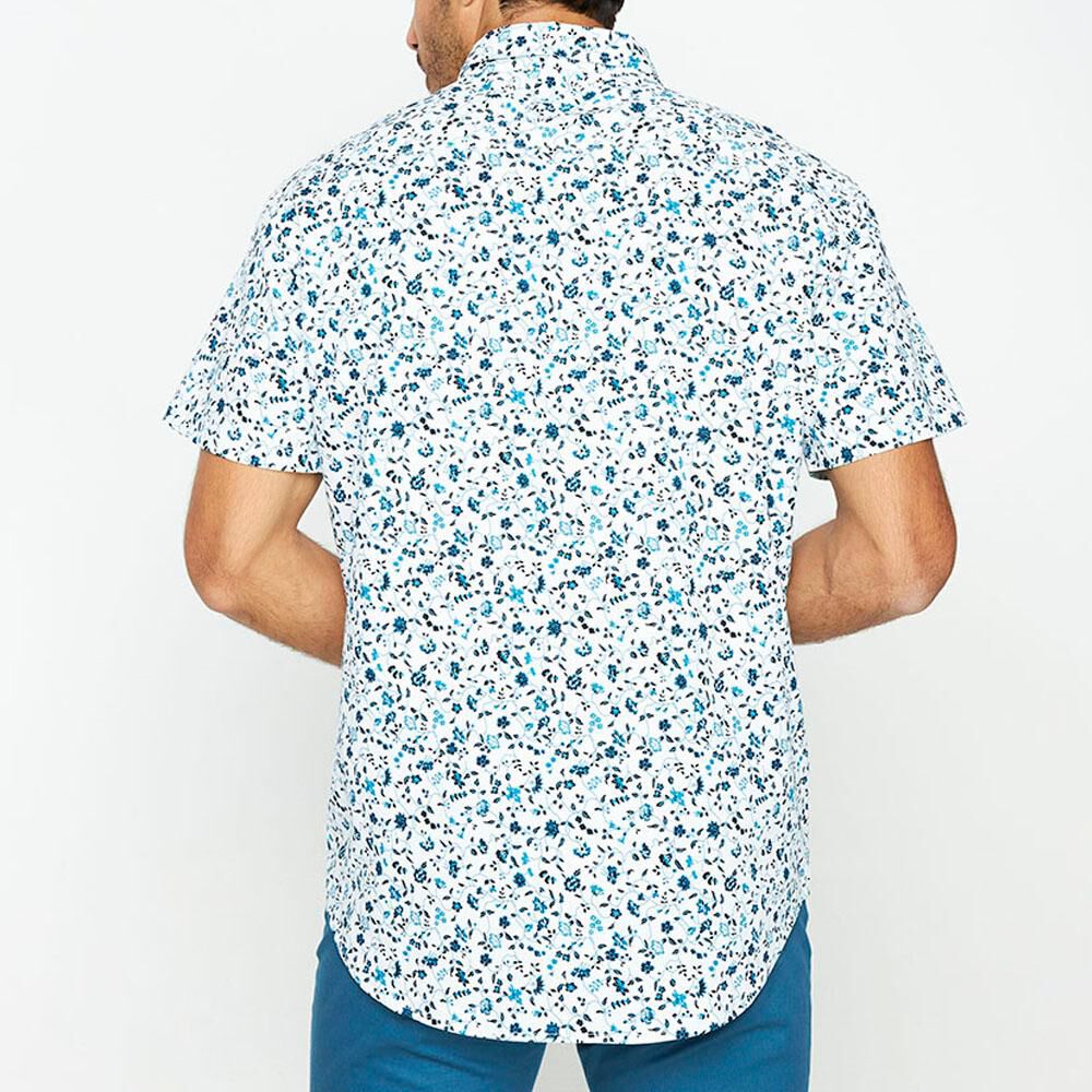 Camisa Full Print Slim Fit Manga Corta Hombre Az Black image number 2.0