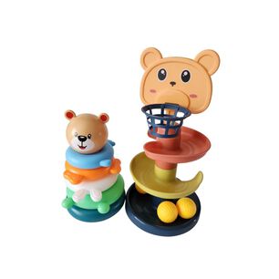 Juguete Did&aacute;ctico Apilable 2 En 1 Torre Y Tobog&aacute;n Beb&eacute;