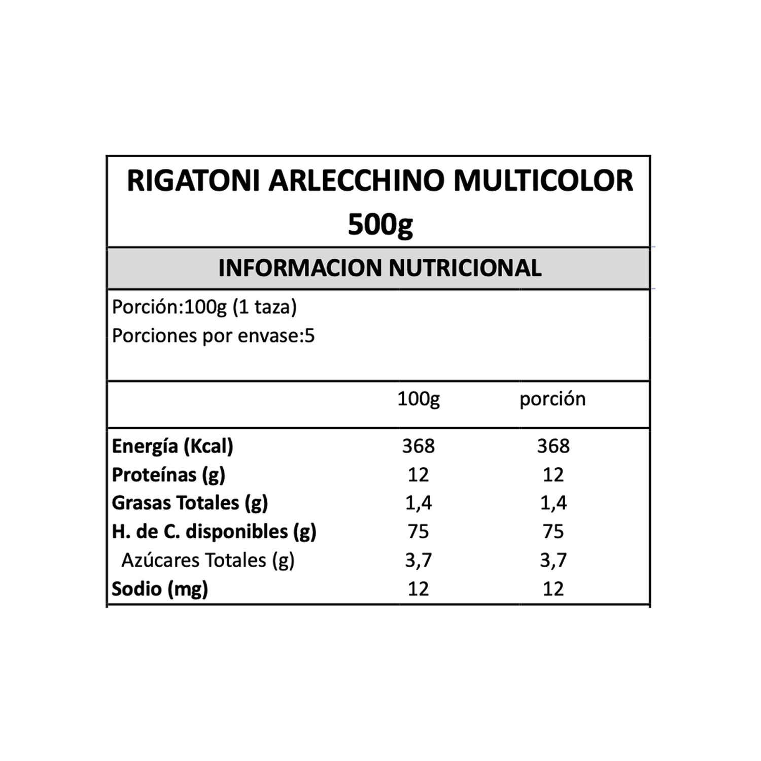 Pr Gran Cucina Rigatoni Arlecchino Multicolor 1 X 500 Gr image number 4.0