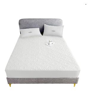 Cubre Colch&oacute;n 2 Plazas Impermeable Protector Blanco