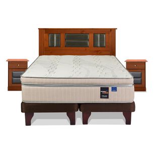 Cama Europea Flex M&aacute;ximo Cobre / 2 Plazas / Base Dividida + Set De Maderas