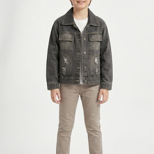 Chaqueta Mezclilla Ni&ntilde;o Juvenil Denim Destroyed Oversize