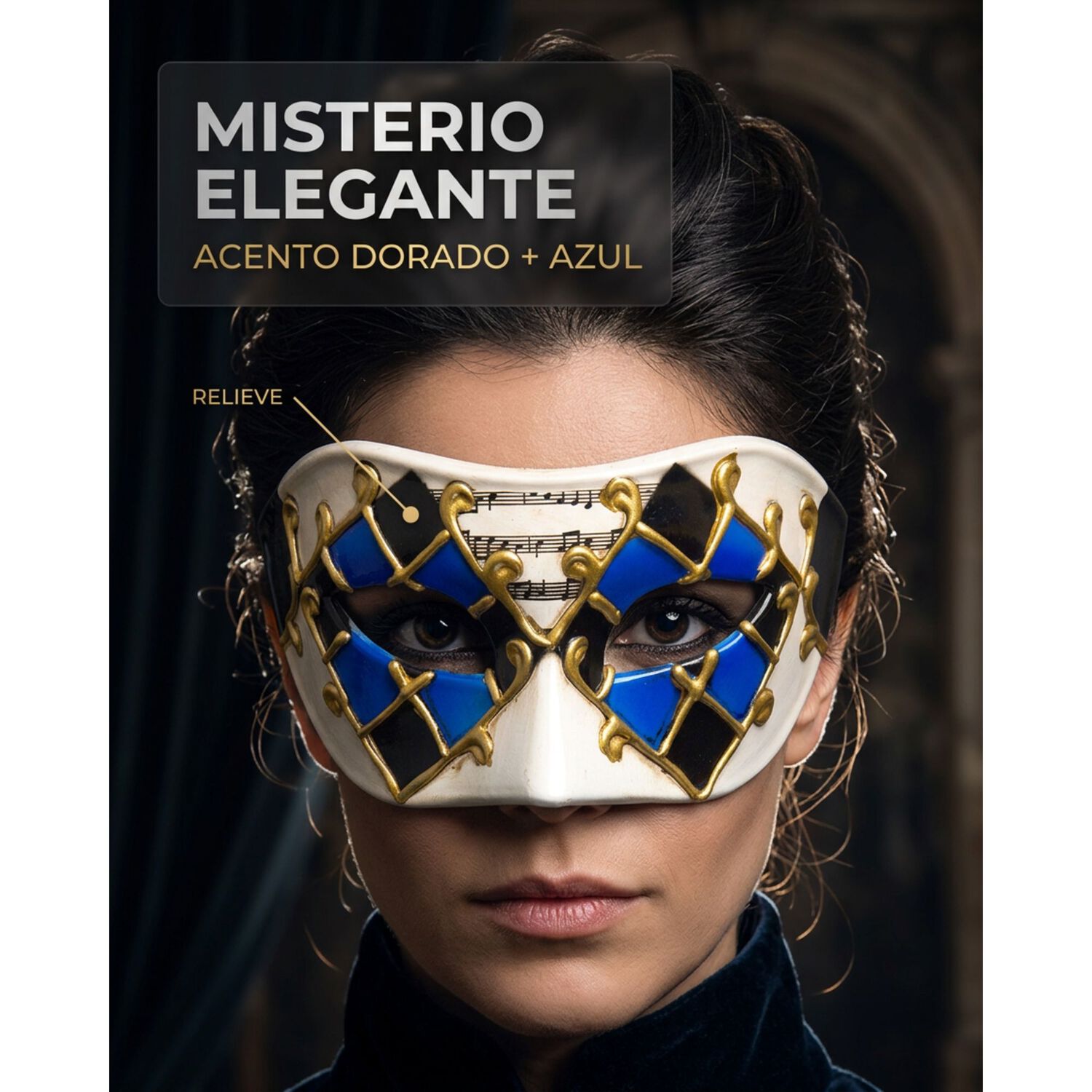 M&aacute;scara Veneciana Sexy Arlequ&iacute;n Para Fiesta Mascarada Unisex image number 17.0
