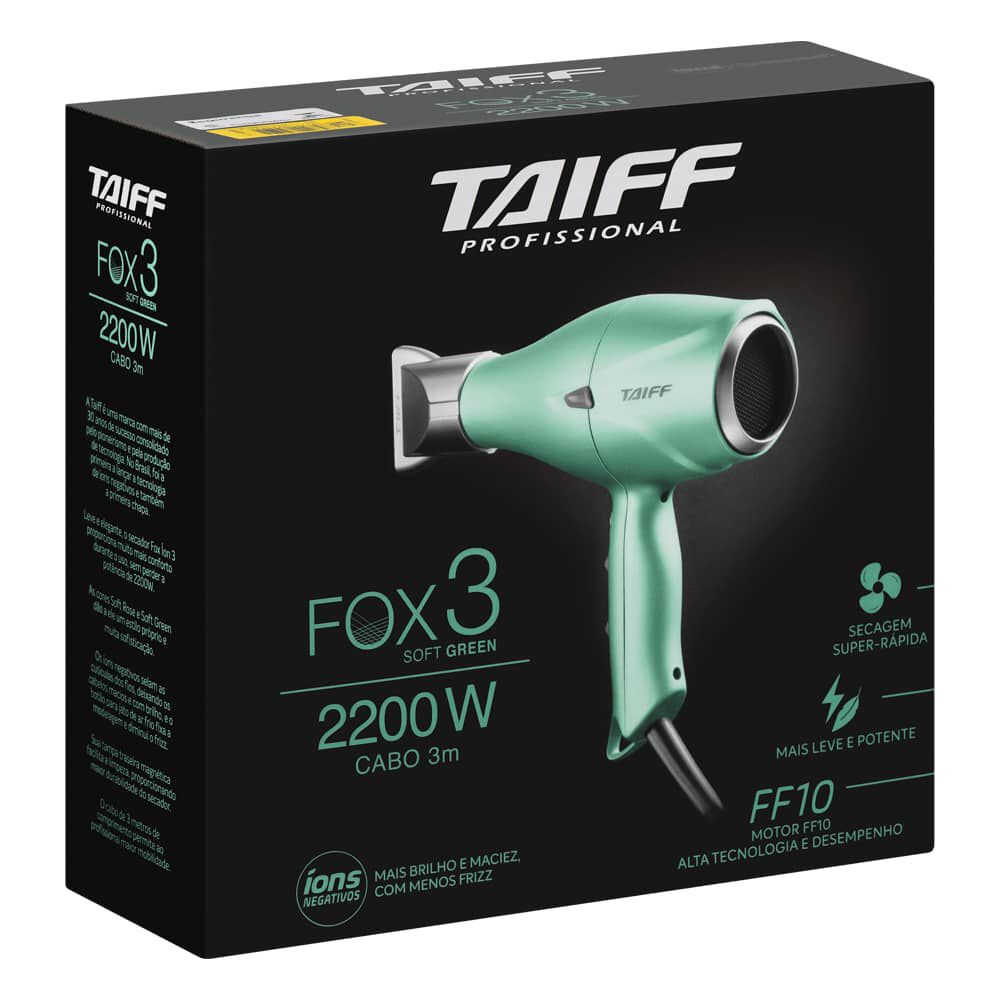 Secador Fox Ion 3 2200w Soft Green Taiff image number 2.0