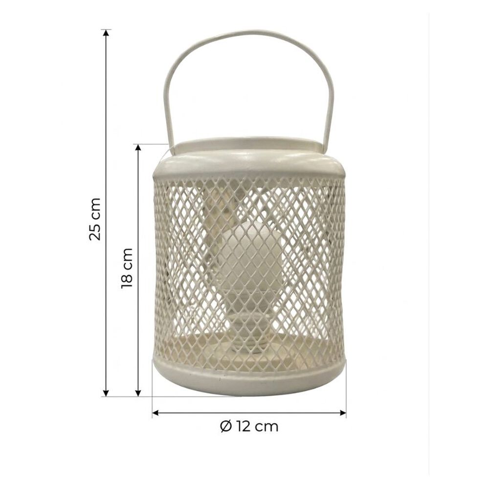 Farol Metal Rejilla Decorativo Blanco image number 1.0