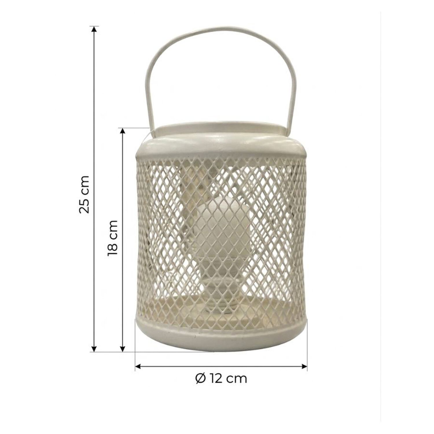 Farol Metal Rejilla Decorativo Blanco image number 1.0
