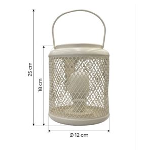 Farol Metal Rejilla Decorativo Blanco