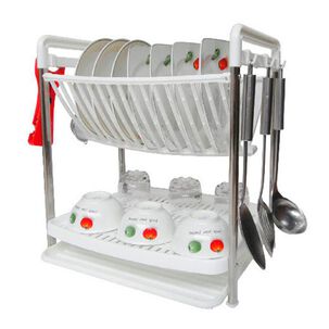 Escurridor De Platos 2 Niveles Con Bandeja Desmontable Y Soporte
