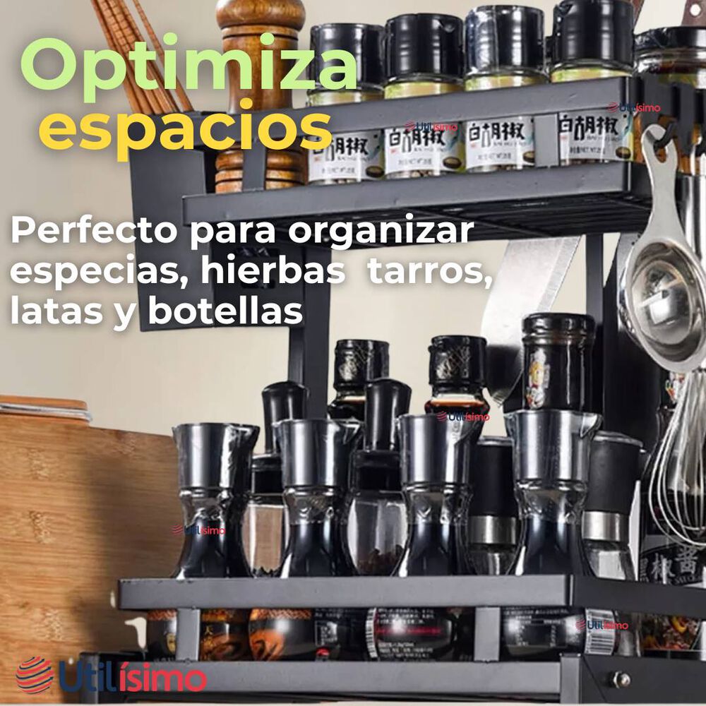 Estante Organizador Para Especias Cocina Especiero 2 Niveles image number 8.0