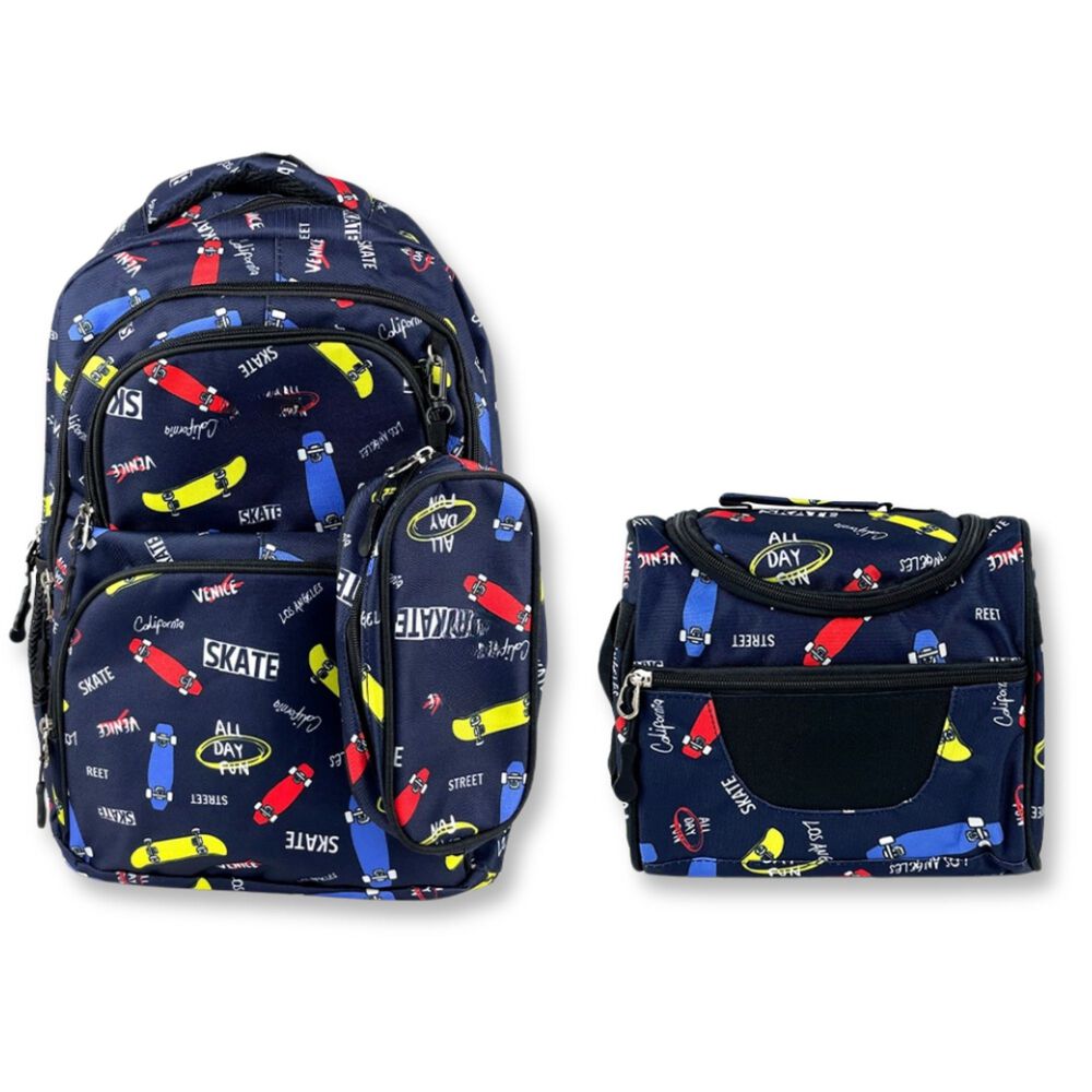 Pack Mochila Lonchera Estuche 45cm Juvenil Y Escolar Skateboards image number 0.0